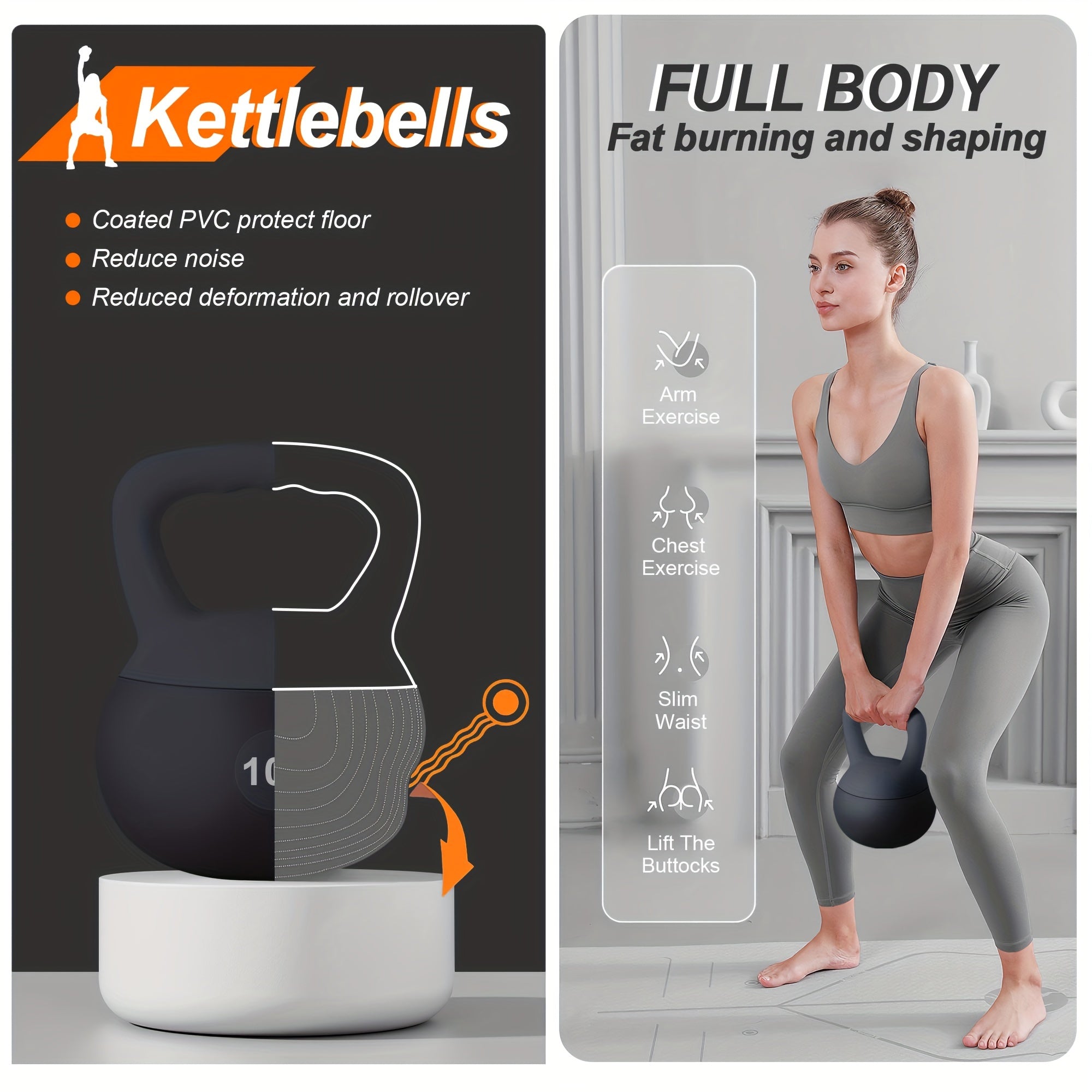 SogesPower Soft PVC Kettlebell – Durable, Anti-Slip Design for Strength Training &amp; Full-Body Workouts