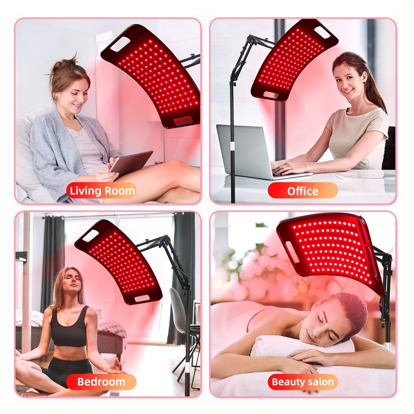 CABPAY Red Light Therapy Lamp with Stand – 660nm Red &amp; 850nm Near Infrared Light for Full-Body Wellness and Recovery