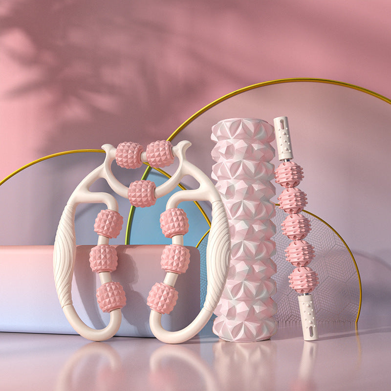 3-Piece EVA Foam Roller Set – Diamond Pattern Deep Tissue Massage &amp; Muscle Recovery Kit