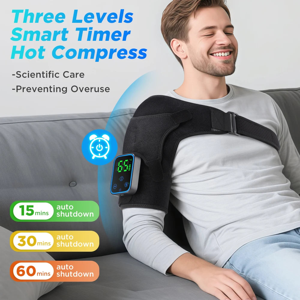 Portable Electric Vibration Shoulder Massager Knee Elbow Massager 3 in 1 Air Pressure Kneading Massager APP Control