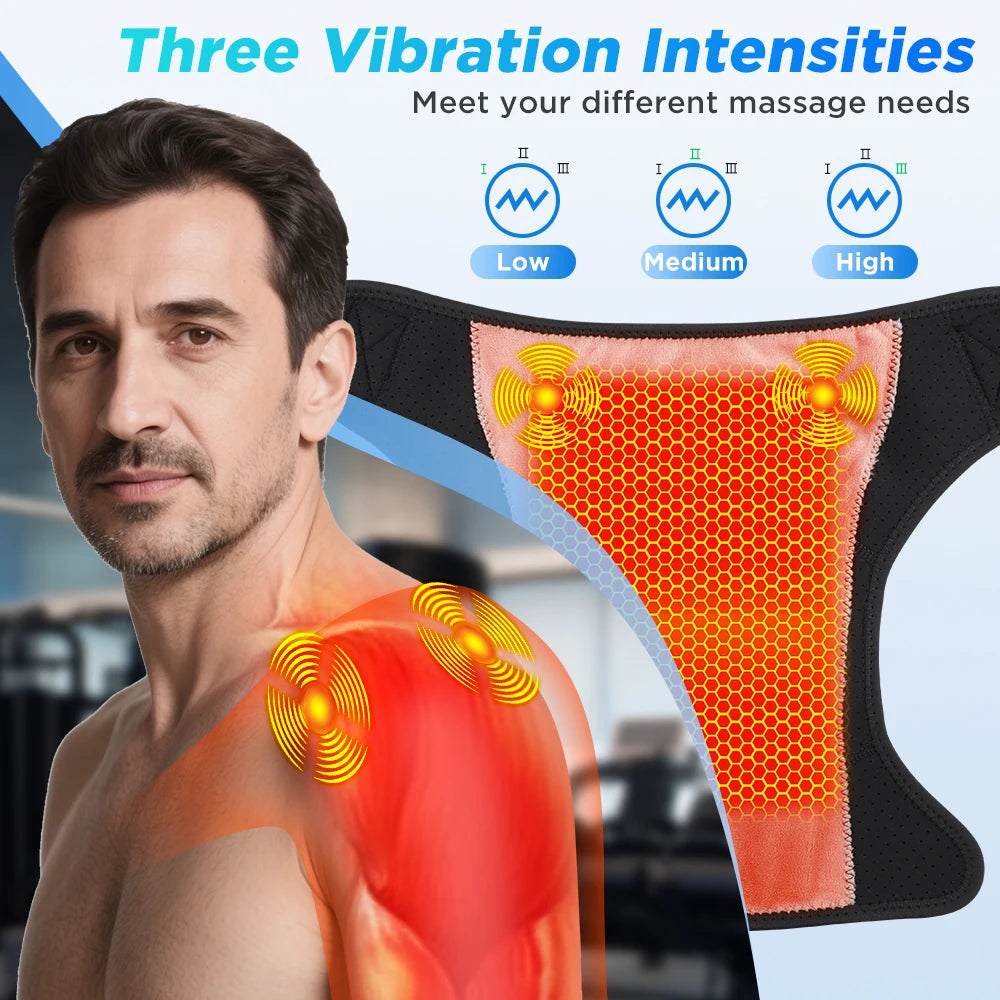 Portable Electric Vibration Shoulder Massager Knee Elbow Massager 3 in 1 Air Pressure Kneading Massager APP Control