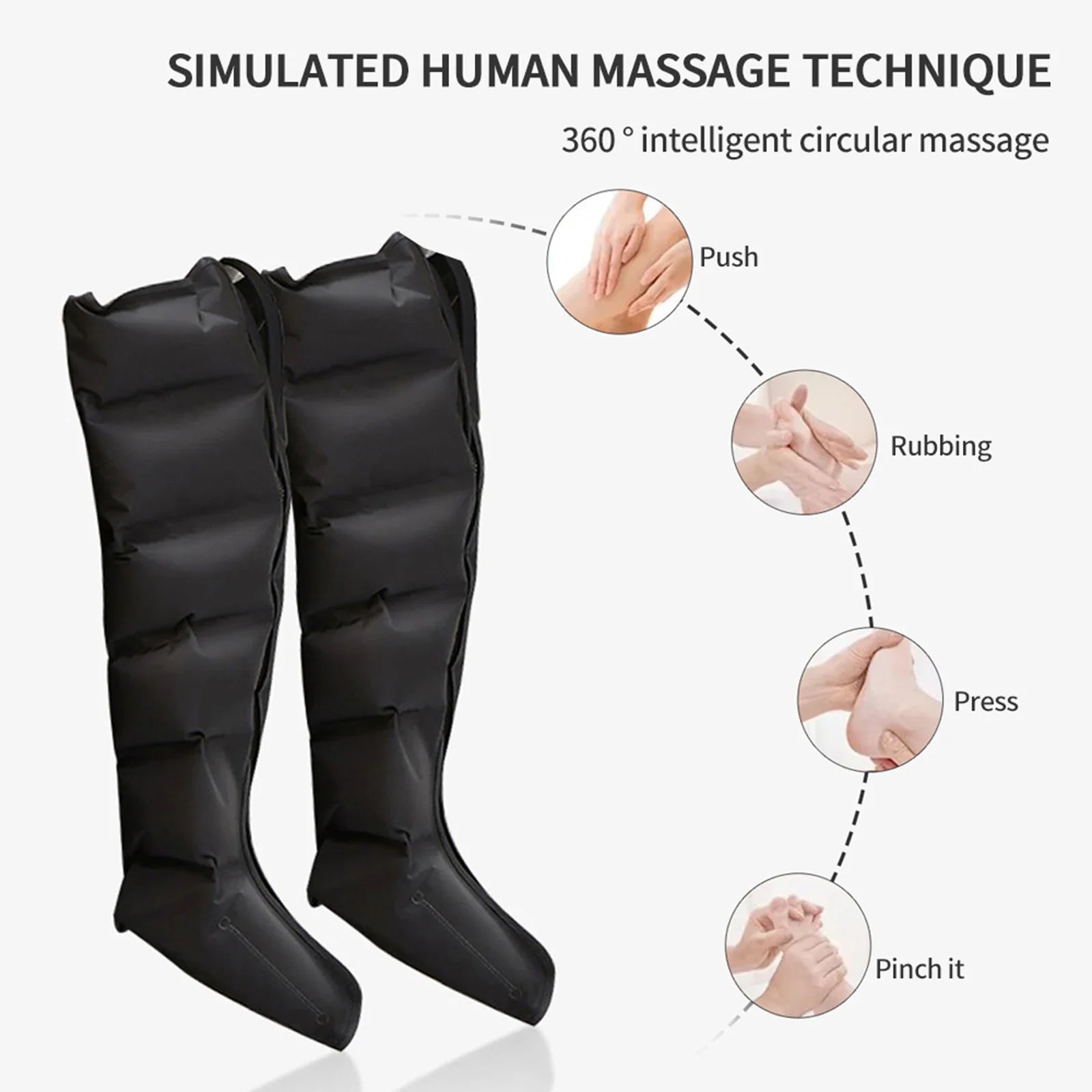 Vilnason Air Compression Leg Massage Boots – 6-Airbag Circulation &amp; Muscle Recovery System (Model 804L)