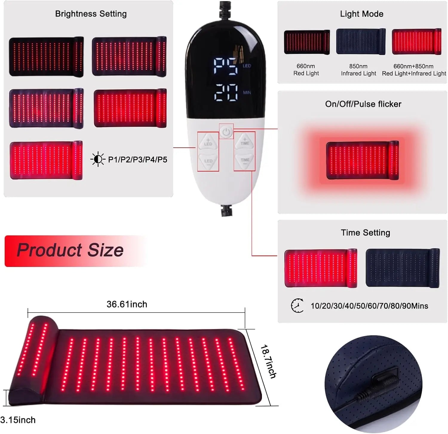 Maelsrom Advanced Red Light Therapy Mat – Full-Body Infrared Heat Pad with Ergonomic Neck Support