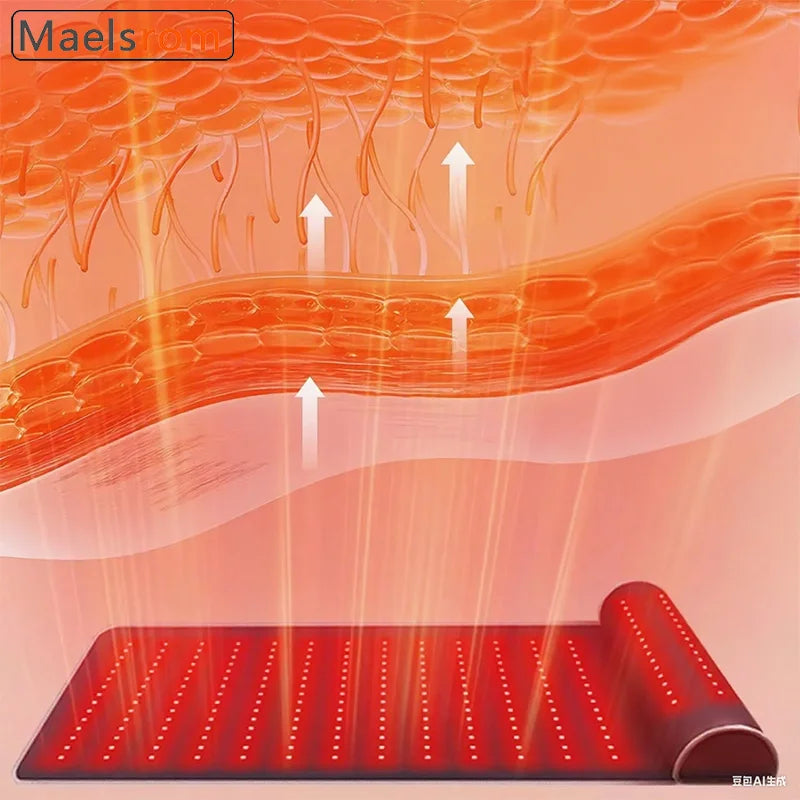 Maelsrom Advanced Red Light Therapy Mat – Full-Body Infrared Heat Pad with Ergonomic Neck Support