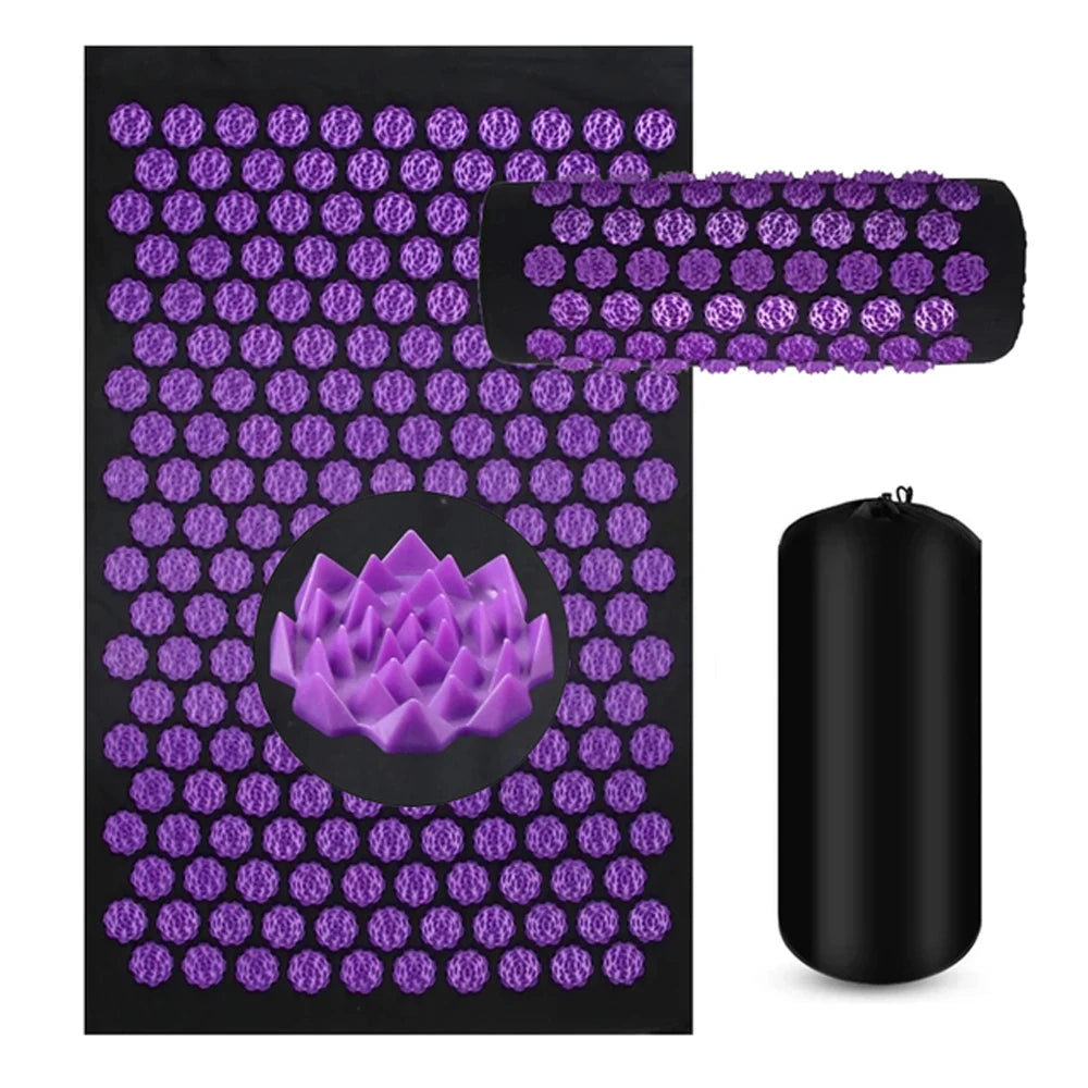 3-Piece Acupressure Mat & Pillow Set – Full Body Massage Cushion for Back, Neck, and Foot Relief