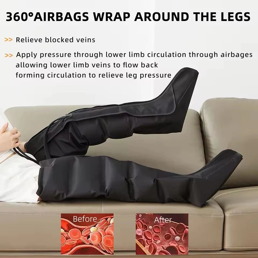 Vilnason Air Compression Leg Massage Boots – 6-Airbag Circulation &amp; Muscle Recovery System (Model 804L)