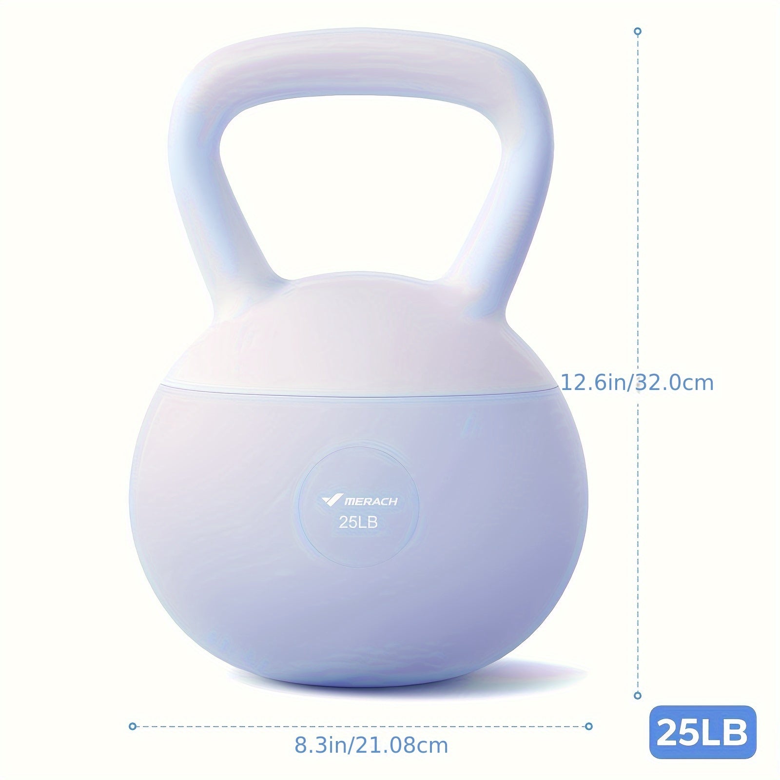 MERACH Soft Kettlebells, Weights for Women And Men, Sea And Iron Sand Filled Kettlebells for Home Workouts, Fitness, 25lb Blue/Purple